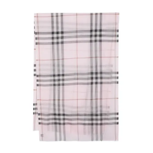 Burberry , Pink Plaid Scarf ,Pink female, Sizes: ONE