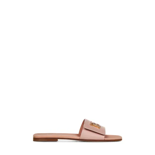 Burberry , Pink Square Toe Sandals with Metal TB Monogram ,Pink female, Sizes: