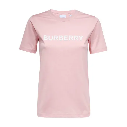 Burberry , Pink T-Shirt - Regular Fit - All Temperatures - 96% Cotton - 4% Elastane ,Pink female, Sizes: