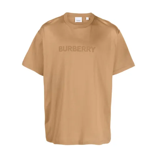 Burberry , Printed Crewneck T-shirts and Polos ,Beige male, Sizes: