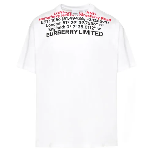 Burberry , Printed T-Shirt - Regular Fit ,White male, Sizes: