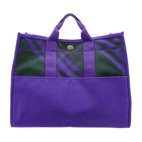 Burberry , Purple Canvas Shoulder Bag ,Purple male, Sizes: ONE SIZE
