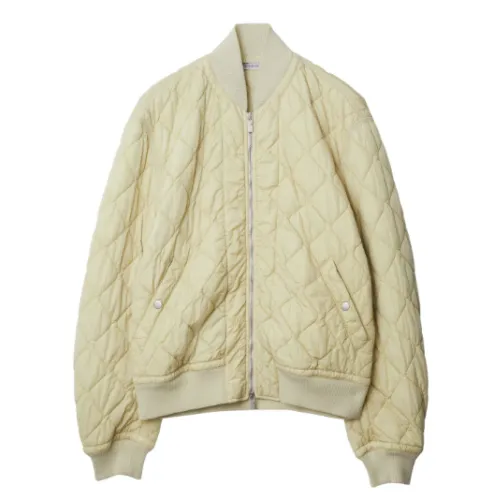 Burberry , Quilted Cream White Jacket ,Beige male, Sizes: