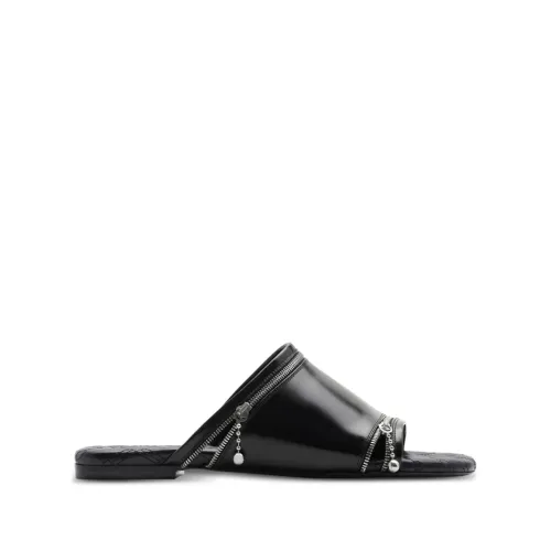 Burberry , Quilted Leather Sandals ,Black female, Sizes: