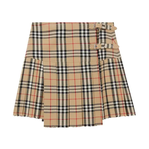 Burberry , Short Wool Skirt ,Beige female, Sizes: