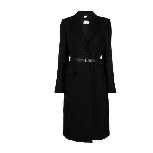 Burberry , Single-breasted wool tailored coat ,Black female, Sizes: