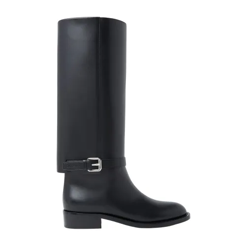 Burberry , Smooth Grain Leather Riding Boots ,Black female, Sizes: