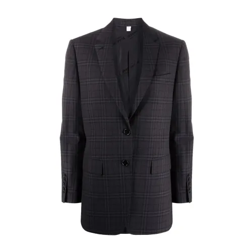 Burberry , Sport Jacket, Wool Blend, Gray Linen Lined ,Gray female, Sizes: