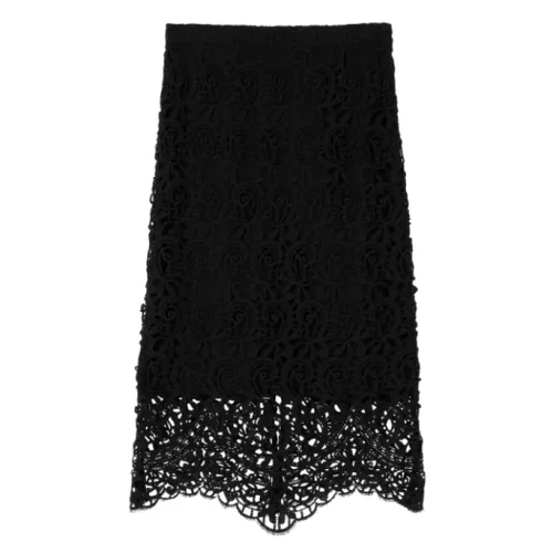 Burberry , Stunning Black Midi Skirt ,Black female, Sizes: