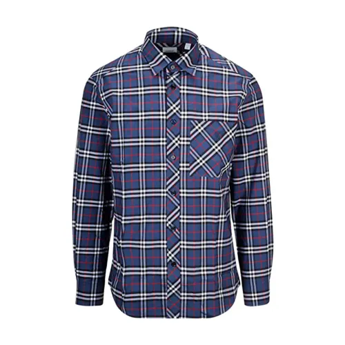 Burberry , Stylish Men`s Shirt for Every Occasion ,Blue male, Sizes: