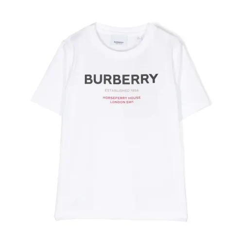 Burberry , Stylish White Cedar Tee for Fashionable Kids ,White female, Sizes: