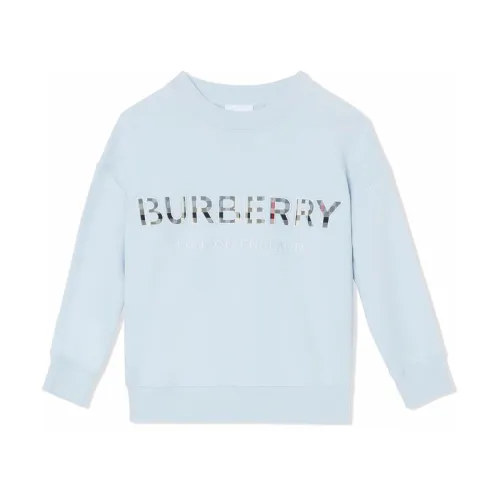 Burberry , Terry-effect Cotton Sweatshirt ,Blue unisex, Sizes: