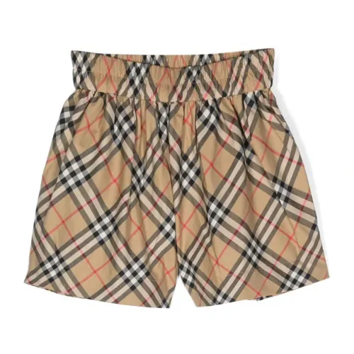 Burberry , Vintage Check Beige Cotton Trousers ,Beige female, Sizes: