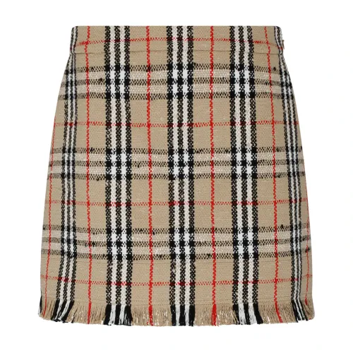 Burberry , Vintage Check Bouclé Mini Skirt ,Beige female, Sizes: