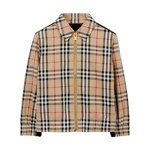 Burberry , Vintage Check Cotton Childrens Coat ,Beige male, Sizes: