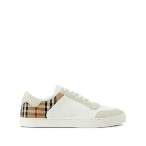 Burberry , Vintage Check Panel Sneakers ,White male, Sizes: