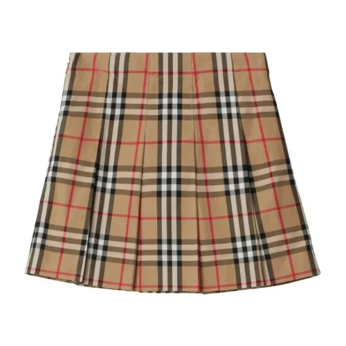 Burberry , Vintage Check Pleated Skirt ,Beige female, Sizes: