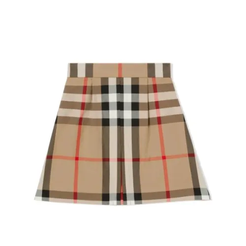 Burberry , Vintage Check Pleated Skirt for Kids ,Beige female, Sizes: