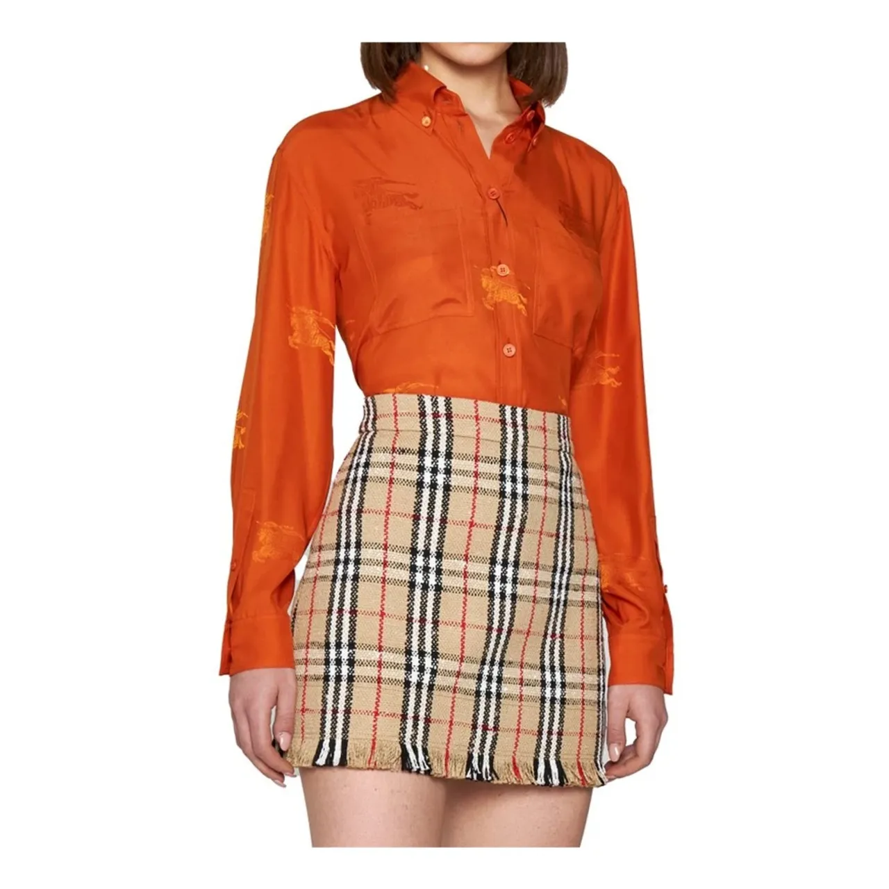 Burberry , Vintage Pattern Mini Skirt ,Beige female, Sizes: