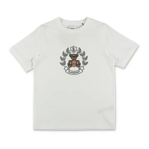 Burberry , White Cotton Jersey Boy T-Shirt ,White male, Sizes: