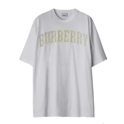Burberry , White Cotton Logo Detailing T-Shirt ,White female, Sizes: