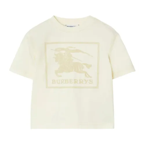Burberry , White Equestrian Knight T-shirt ,White male, Sizes: