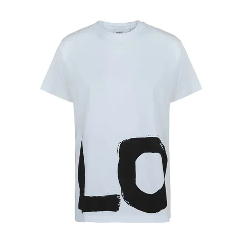 Burberry , White Logo T-Shirt for Men ,White male, Sizes: