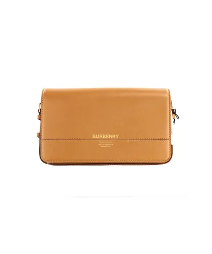 Burberry WoMens Grace Small Nutmeg Smooth Leather Flap Crossbody Clutch Handbag Purse - Tan - One Size