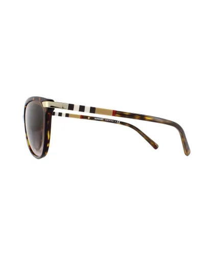 Burberry Womens Sunglasses BE4216 300213 Dark Havana With Gold Detailing Brown Gradient - One