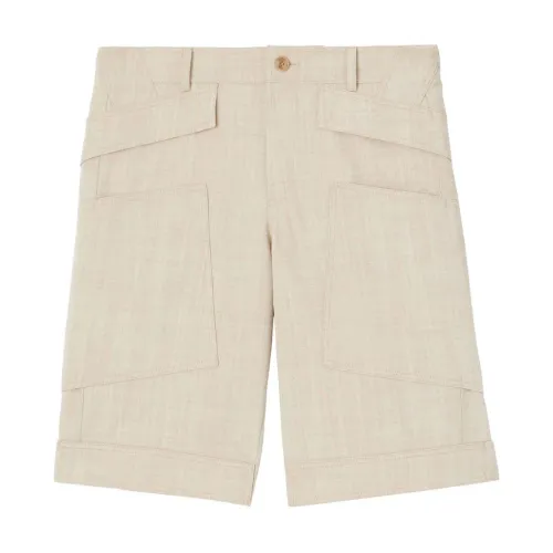 Burberry , Wool Patch Bermuda Shorts ,Beige male, Sizes: