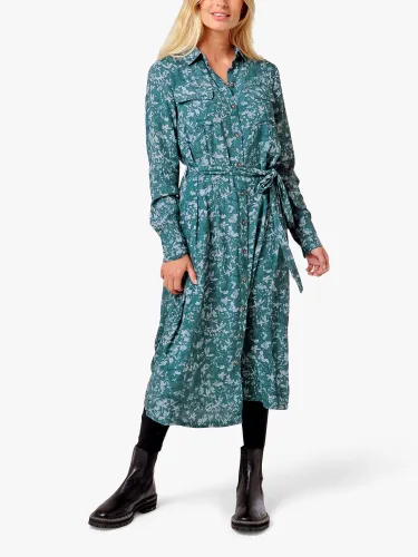 Burgs Kelly Shirt Midi Dress - Teal Green - Female