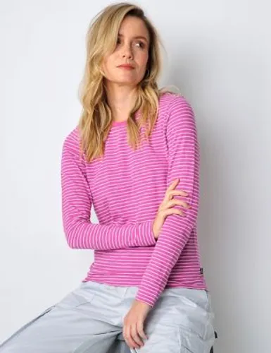 Burgs Womens Pure Cotton Striped T-Shirt - 10 - Pink Mix, Pink Mix