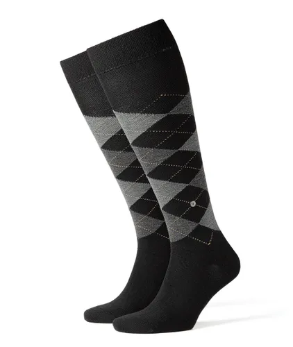 Burlington Edinburgh Knee Socks Wol Blend 3000 Grey Black