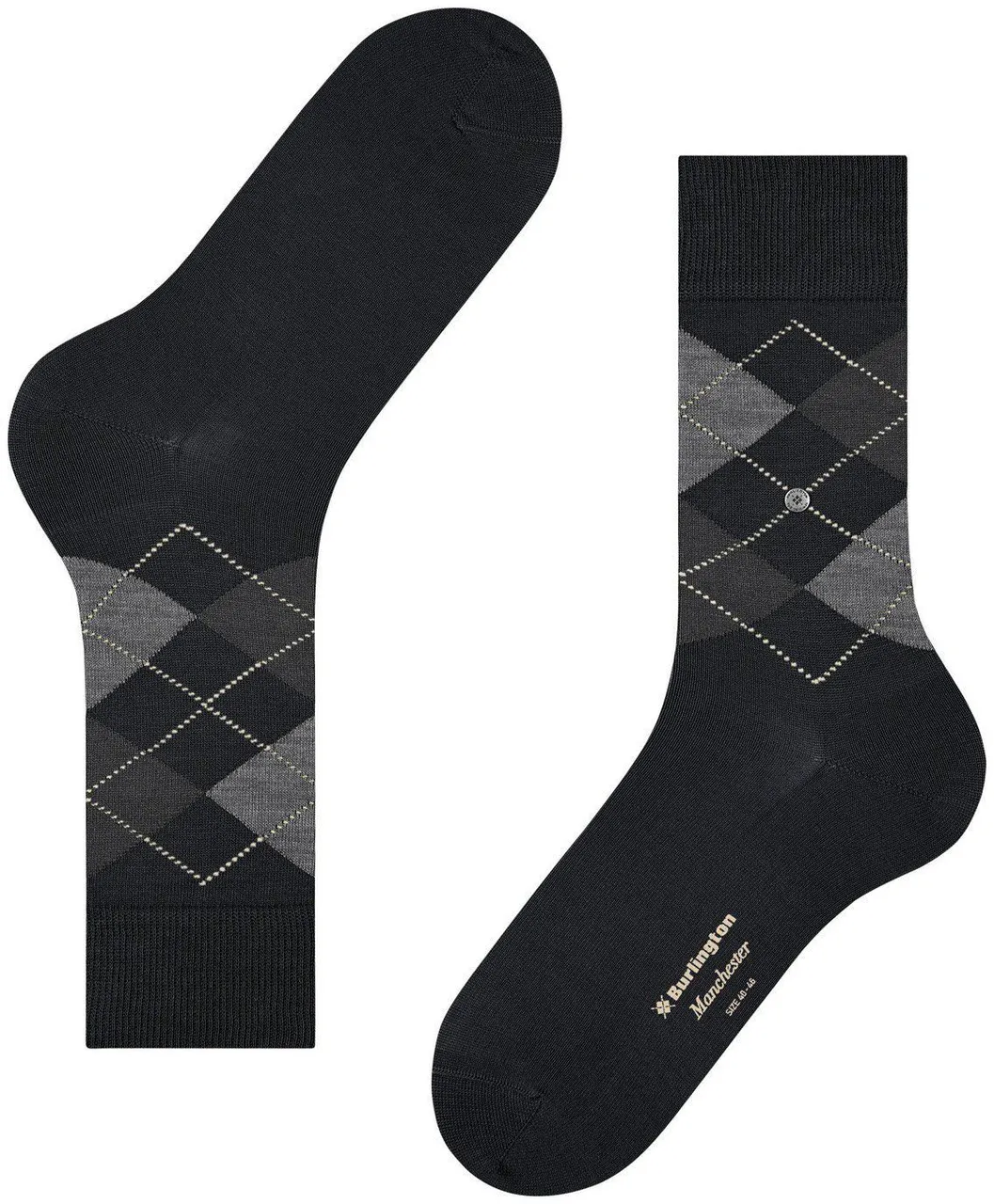 Burlington Manchester Socks Checkered 3000 Black