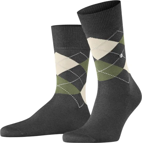 Burlington Manchester Socks Checkered 3098 Grey Dark Grey