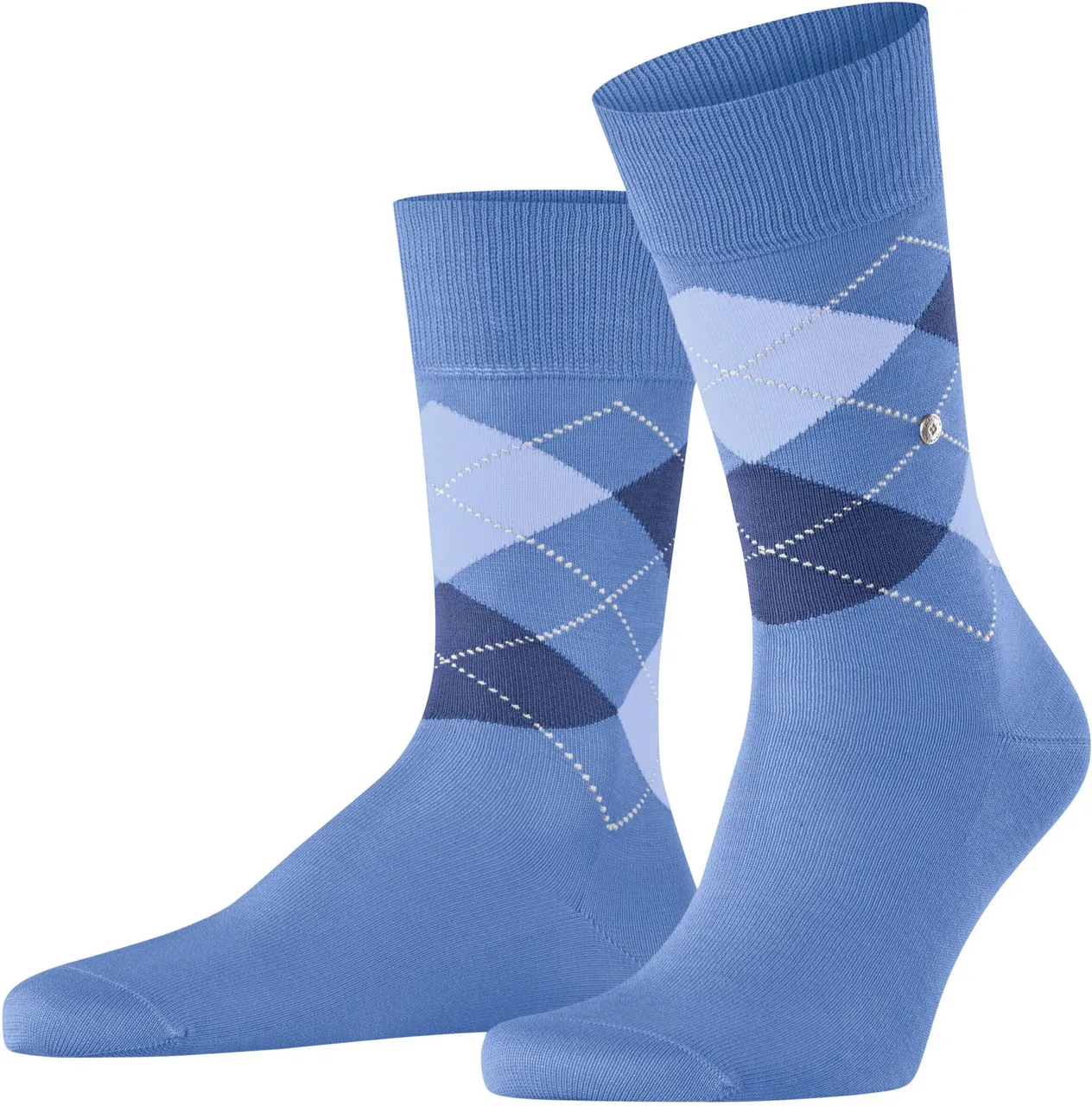 Burlington Manchester Socks Checkered 6550 Blue
