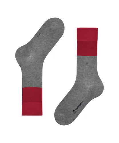Burlington Mens Chester Sock in Red/Grey Fabric