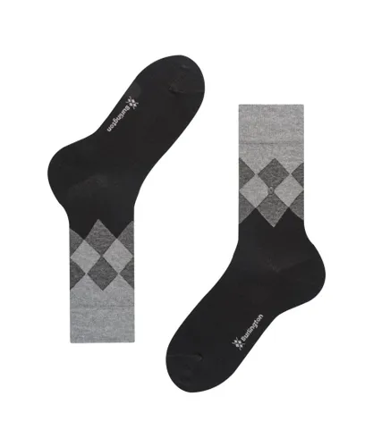 Burlington Mens Hampstead Sock in Black/Grey Fabric