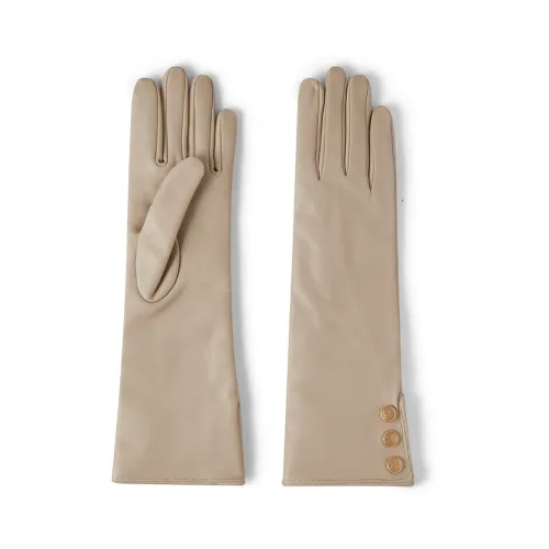 Busnel , Carole Leather Gloves ,Beige female, Sizes: