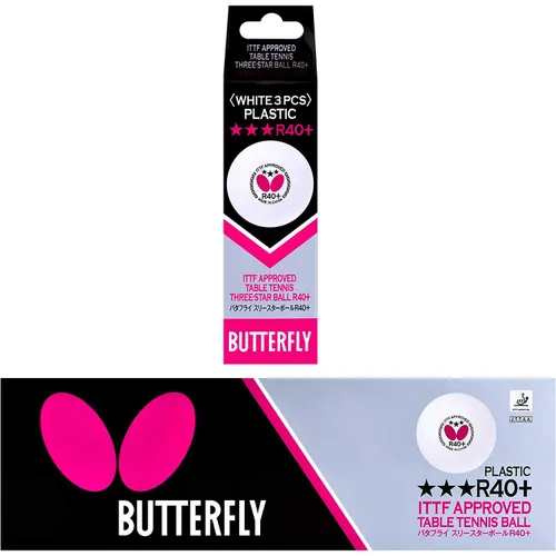 Butterfly R40+ 3* Table Tennis Ball- box of three