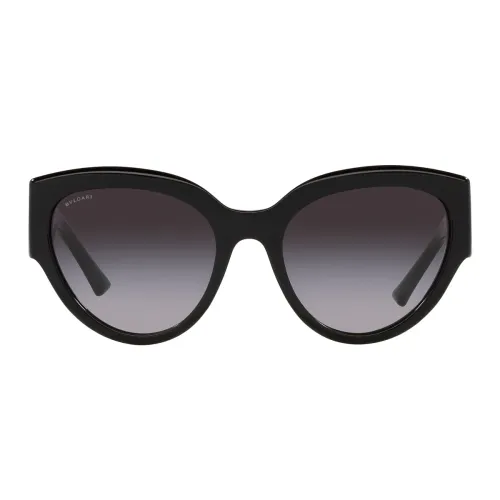 Bvlgari , Butterfly Sunglasses with Black Frame and Grey Gradient Lenses ,Black female, Sizes: