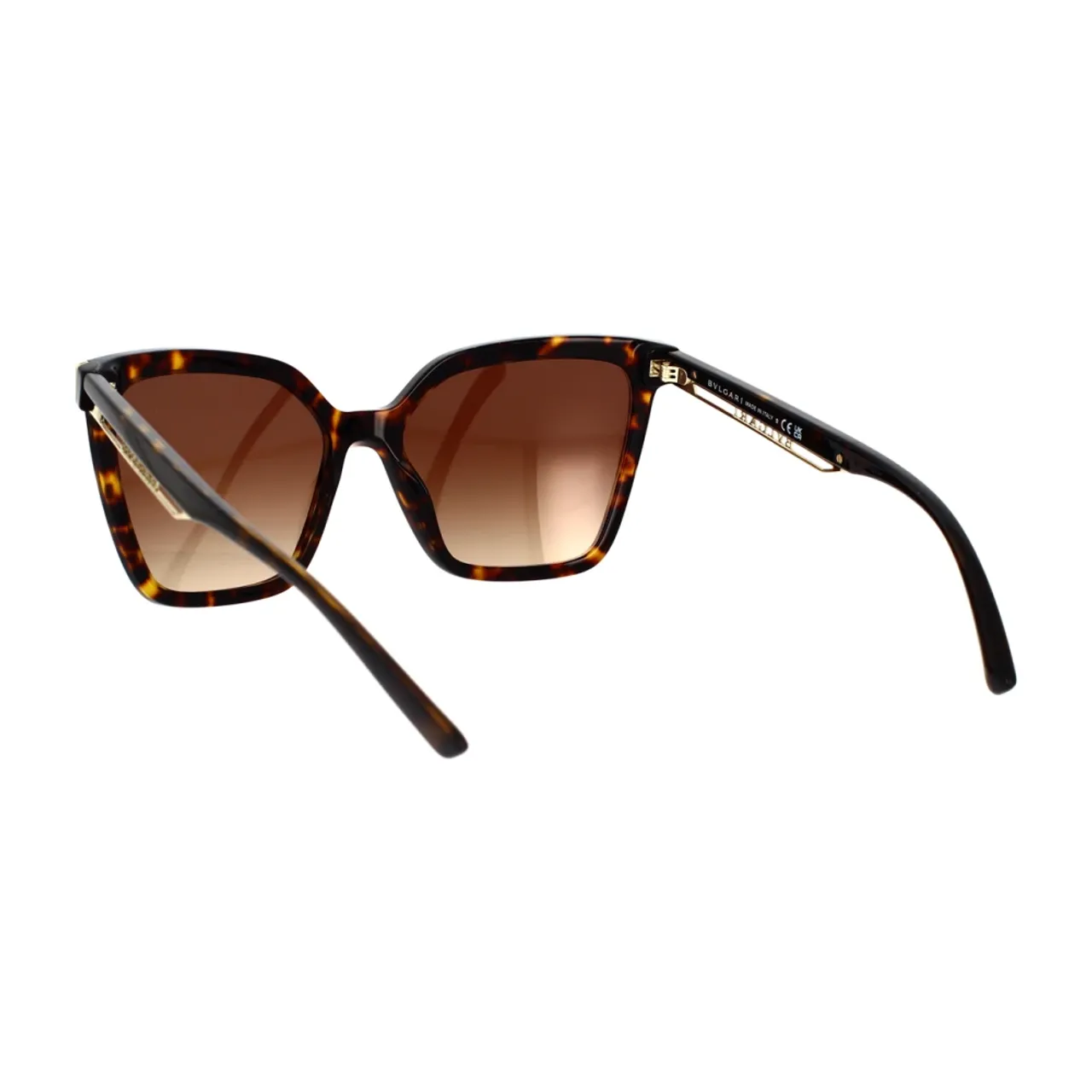 Bvlgari , Butterfly Sunglasses with Havana Frame and Brown Gradient Lenses ,Brown female, Sizes: