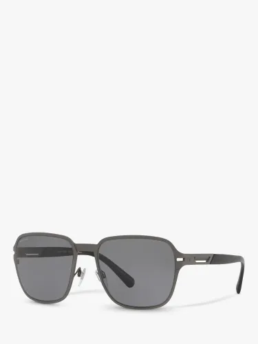 BVLGARI BV5046TK Men's Polarised Square Sunglasses - Matte Grey/Grey - Male