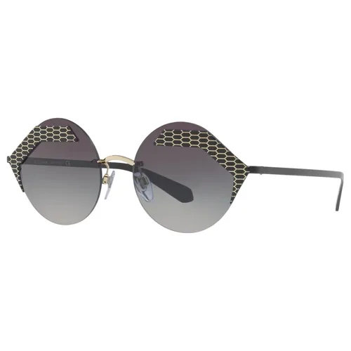BVLGARI BV6089 Round Sunglasses - Black/Grey Gradient - Female