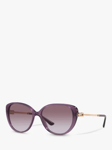BVLGARI BV8244 Women's Cat's Eye Sunglasses, Transparent Amethyst/Purple - Transparent Amethyst/Purple - Female