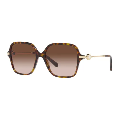 Bvlgari , Dark Havana Sunglasses ,Brown female, Sizes: