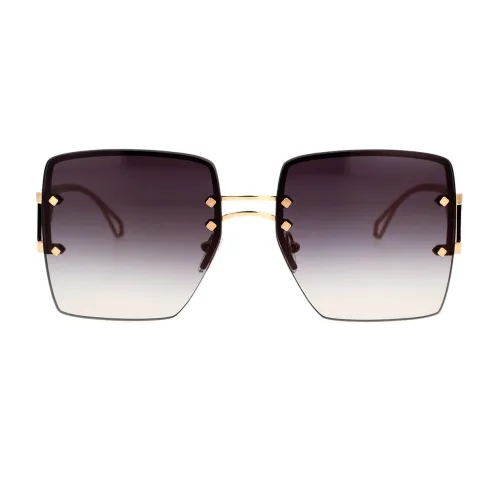 Bvlgari , Unique Square Metal Sunglasses with Rose Gold Frame and Gradient Grey Lenses ,Yellow unisex, Sizes: