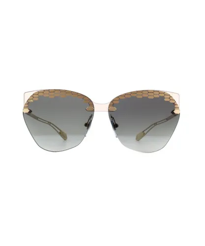Bvlgari Womens Sunglasses BV6107 205011 Pink Transparent Grey Gradient Metal - One