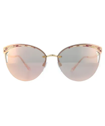 Bvlgari Womens Sunglasses BV6110 20144Z Pink Gold Rose Mirror Metal - One