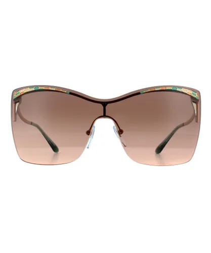 Bvlgari Womens Sunglasses BV6138 201413 Rose Gold Pink Gradient Dark Brown Metal - One